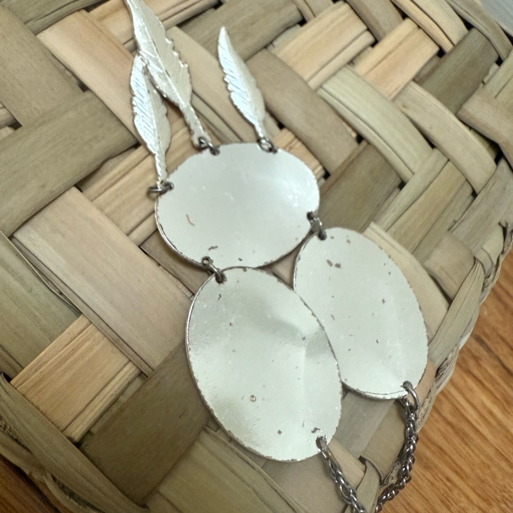 Silver and Black Feather Pendant Necklace - Picture 4 of 4